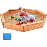 Vevor Holzsandkasten mit Abdeckung gelb