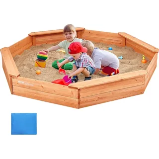 Vevor Holzsandkasten mit Abdeckung gelb
