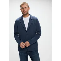 STREET ONE MEN, Herren, Gr. XXL (46), blau (bold blau), Stoff, 75% Polyester, 20% Viskose, 5% Elasthan, unifarben, normal normal, V-Ausschnitt, Bündchen, Jacken Blouson, aus elastischem Materialmix