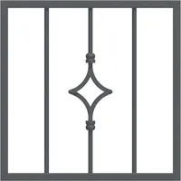 Fenstergitter Anthrazit, Premium Hamburg Stahl, RAL 7016, 440 x 440 mm, Laibungsmontage, individuell konfigurieren