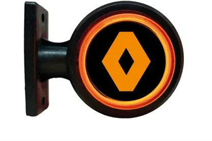 2er-Set LED-Seitenbegrenzungsleuchten, hörnchenförmig, 12–24 V, orange-rot, „Old School“-Neon-Effekt, mit RNT-Logo