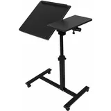 Laptoptisch, mobiler Stehschreibtisch, höhenverstellbar, mit 4 Rollen,Schwarz - Haloyo