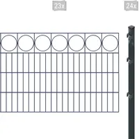 Arvotec Doppelstabmattenzaun »ESSENTIAL 80 zum Einbetonieren "Ring" mit Zierleiste«, Zaunhöhe 80 cm, Zaunlänge 2 - 60 m 86695321-0 anthrazit H/L: 80 cm x 46 m