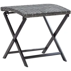 vidaXL Klapphocker Poly Rattan Grau