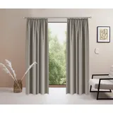OTTO home Vorhang OTTO HOME "Raja, Gardinen mit Kräuselband, Vorhänge Wohnzimmer" Gr. 2, grau (taupe), B:140cm H:175cm, Polyester, Recyceltes Material, Gardinen, 2er-Set, Bestseller, einfarbig, modern, pflegeleicht, Mikrofaser
