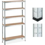 Relaxdays Schwerlastregal Metall 180x100x30 cm Silber