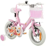 Actionbikes Motors Actionbikes Kinderfahrrad Princess, 12 Zoll, rosa, V-Brake-Bremsen, Prinzessinnen-Design, Stützräder