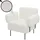 Mendler Lounge-Sessel HWC-L83b Bouclé 88 x 78 x 76 cm creme-weiß mit Fernbedienung
