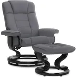 M MCombo Relaxsessel 9019 Kunstleder 77 x 100 x 132,5 cm Grau mit Hocker