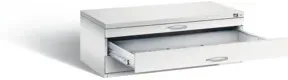 C+P Flachablageschrank Serie 7100_7200, H420xB1100xT765mm, Front Lichtgrau, Korpus Lichtgrau (7100-100)