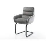 DeLife Freischwinger Abelia-Flex Samt Grau