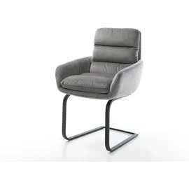 DeLife Freischwinger Abelia-Flex Samt Grau