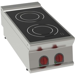 Glaskeramik-kochfeld 2 hitzezonen - 400x900x280 mm - 6800 W 400/3V - 34710613 Eurast