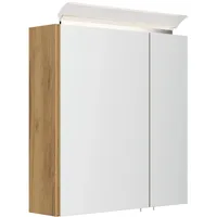 Posseik Spiegelschrank inkl. Design LED-Lampe u. Glasböden 60 cm