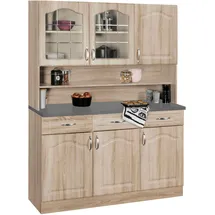 WIHO KÜCHEN Küchenbuffet Linz 120 x 50 x 180 cm Braun