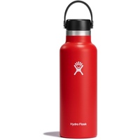 Hydro Flask 18 oz Standard Flex Cap - Trinkflasche 532ml (18oz) - Isolierte Wasserflasche aus Edelstahl - Sportflasche mit auslaufsicherem Deckel & Gurt - Thermoflasche Spülmaschinenfest - Kleine Öffnung - Goji