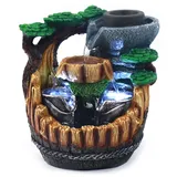 Zimmerbrunnen Innen Tischbrunnen Desktop Wasserfall mit LED Beleuchtung Brunnen Raumdekoration luftbefeuchter Geschenk