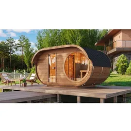 Weka Design Oval Keila mit Thermoholz - 28/42 mm Thermoholz Ohne Ofen