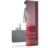 Vladon Carlton Garderobe 105 x 193 x 35 cm rot