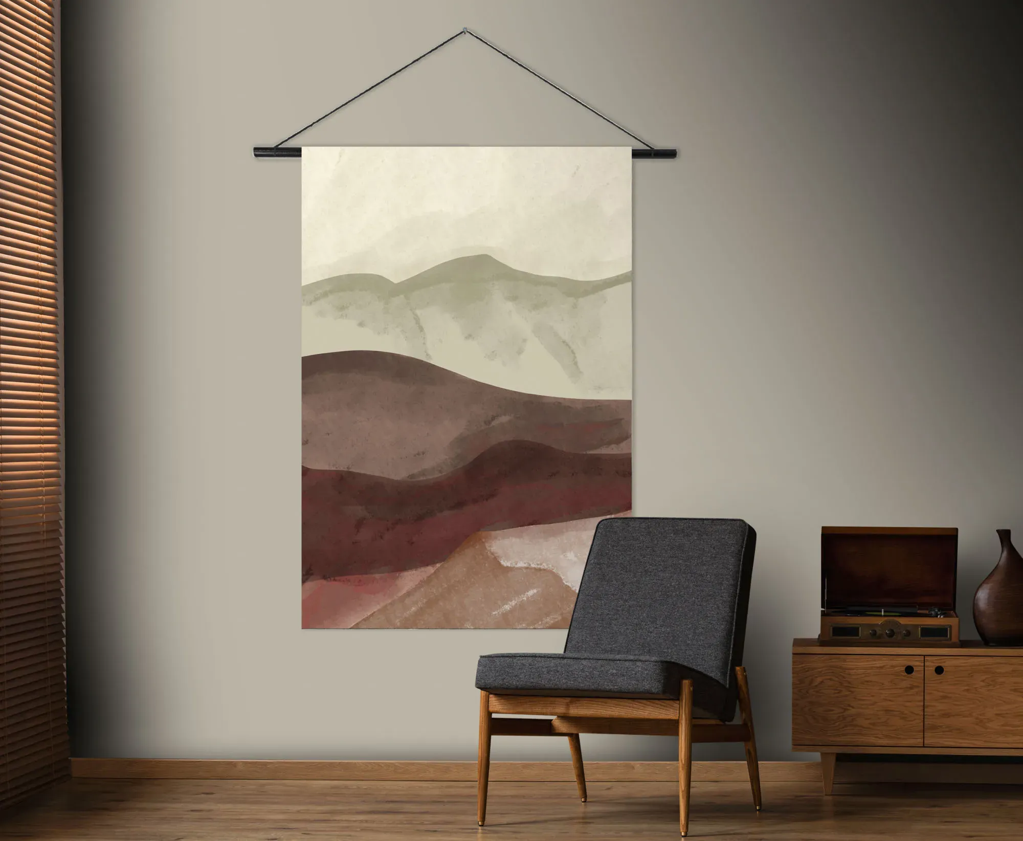 Wandbild ART FOR THE HOME "Horizont Aquarell", bunt (mehrfarbig), B:100cm H:150cm T:2cm Ø:2cm, Polyester, Bilder, Wandteppich XL