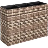 ESTEXO Polyrattan Hochbeet 77 x 27 x 60 cm beige/braun