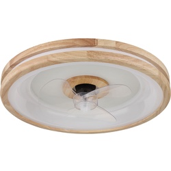 Deckenventilator mit Beleuchtung dimmbar Fernbedienung Deckenlampe Schlafzimmerleuchte Holzlampe, Vor-/Rücklauf, 3 Geschwindigkeitsstufen, dimmbar Timer, 30W 2250lm warmweiß-kaltweiß, DxH 50x12,5 cm