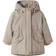 NAME IT Parka NAME IT "NMFMARLOW PARKA JACKET PB", Jungen, Gr. 110, silber mink, Web, Obermaterial: 100% Polyester, unifarben, regular fit normal, Jacken Parka