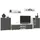 Wohnwand Szopen 2 Weiß Schwarz | 4-teiliges Set | Modern | Laminat
