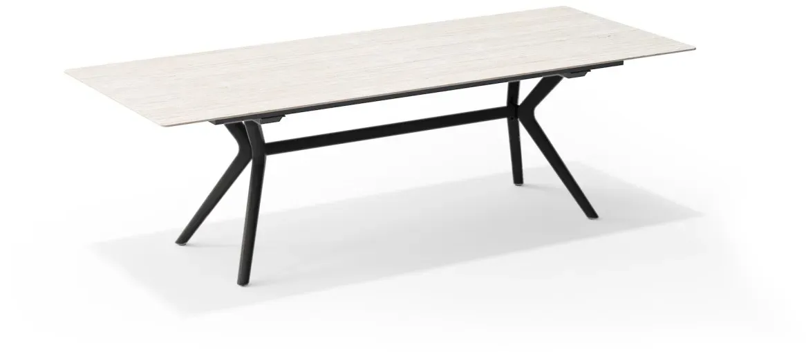 Auszugstisch Atlas Reh anthrazit - 160/217 x 95 cm Parallelauszug mit Dreheinlage Keramik ankara