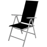 Mojawo 2 Stück Garten Klappstuhl Aluminium - Textilen Silbergrau/Schwarz