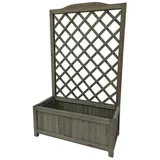 Hti-Living Pflanzkübel mit Rankgitter Heidi XL Grau Blumenkasten mit Spalier Holz HTI-Livin