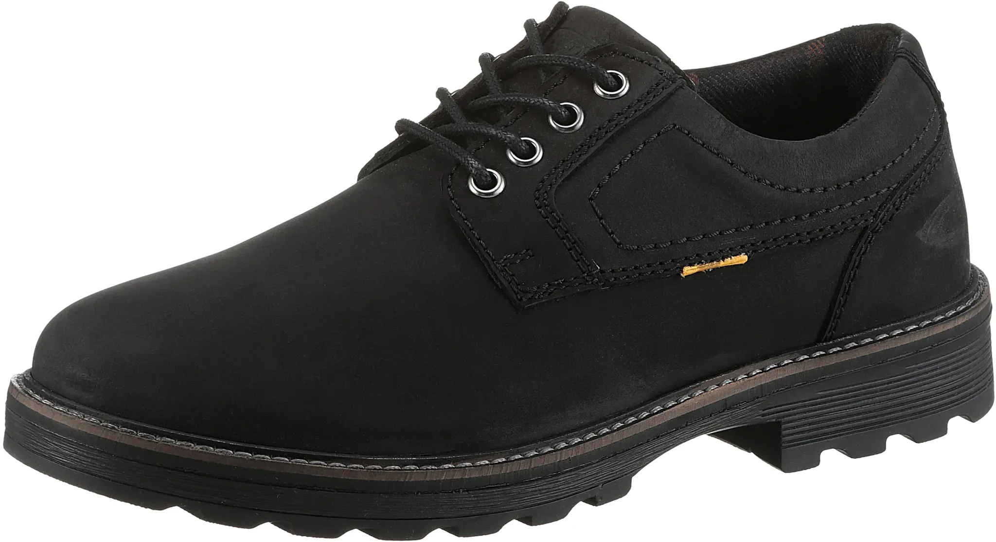 Schnürschuh CAMEL ACTIVE, Herren, Gr. 48, schwarz, Nubukleder, unifarben, Schuhe Schnürschuh, Trachtenschuh, Freizeitschuh mit gepolsterter Innensohle