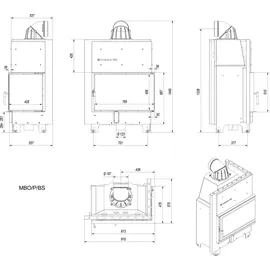 AZURA HOME DESIGN MBO Kamineinsatz Stahl Schwarz