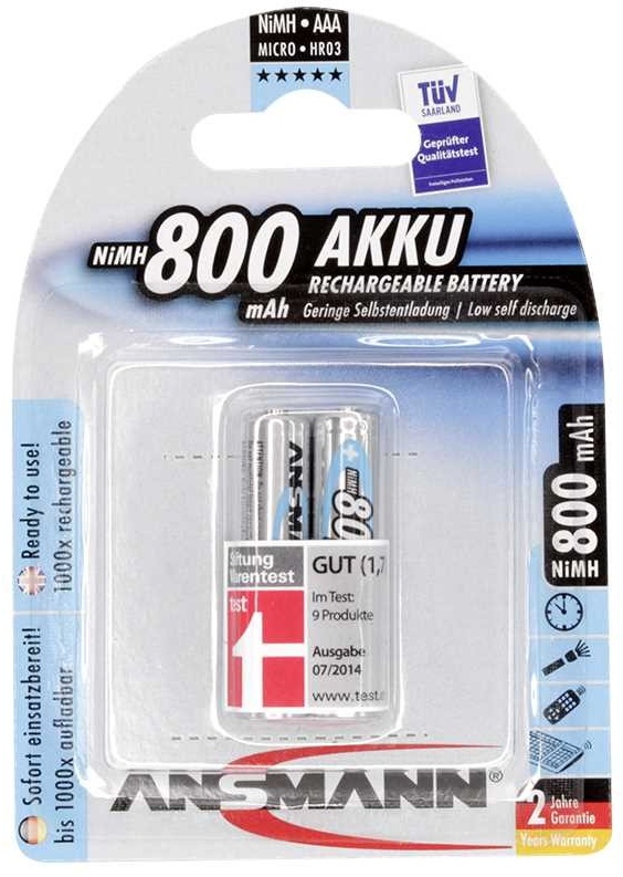 Ansmann maxE NiMH-Akku Micro 800mAh 2er Blister