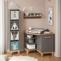 VitaliSpa Wickelkommode Malia, Grau/artisan, 85 x 85.2 cm mit Tür,