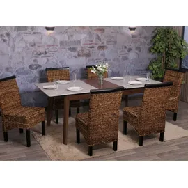 MCW Esszimmerstuhl Acireale Korbgeflecht dunkel 6er Set