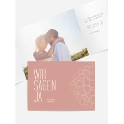 Hochzeitseinladungen selbst gestalten mit Spruch und Fotos im Onlinedesigner bei Meine-Kartenmanufaktur.de