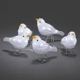 Konstsmide 6144-203 Acryl-Figur Vögel 5er Set LED Weiß