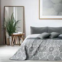 DecoKing Queensize-Bett:, Polyester, Grau Weiß, 200x220