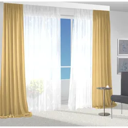 Vorhang VHG "Una" Gr. 4, gelb (hellgelb), B:140cm H:225cm, Polyester, Gardinen