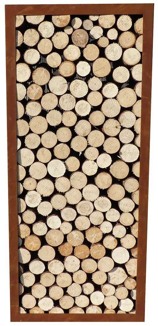 Badeko Holzregal „Lounge“ einfach – 160x70 cm in Edelrostoptik