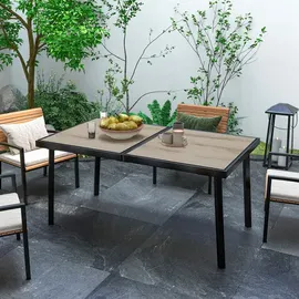Outsunny Gartentisch 145 x 85 x 72 cm Grau