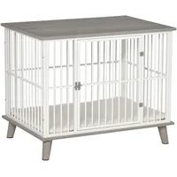 PawHut Hundekäfig Stahl 86x60x70 cm Grau/Weiß