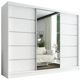 A&J MöbelLand Schiebetürenschrank AURELIA 1 200 x 215 x 59,5 cm Weiß