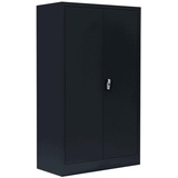 Lüllmann Stahl-Aktenschrank Metallschrank abschließbar Büroschrank Stahlschrank Schwarz 120 x 80 x 38,3cm 530299