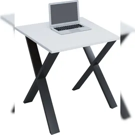 VCM Schreibtisch Lona X 80 x 80 cm weiß/schwarz