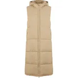 URBAN CLASSICS Long Hooded Puffer Weste Union Beige M