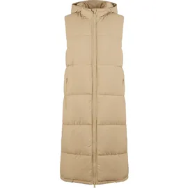 URBAN CLASSICS Long Hooded Puffer Weste Union Beige M