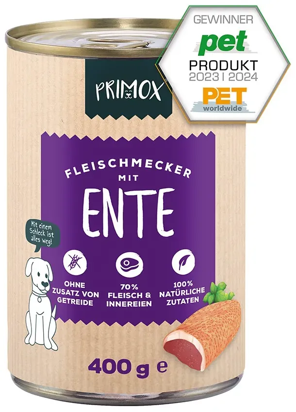 Primox Hunde Nassfutter mit Ente 400g