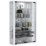 Vitrinenschrank Glas Wandschrank Vitrine Sammlervitrine Hängeschrank weiß